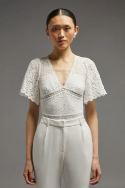 Coast Flare Sleeve Lace Panelled Bodysuit