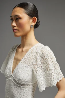 Coast Flare Sleeve Lace Panelled Bodysuit -Coast Shop bcc02112 ivory xl 5