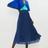 Coast Angel Sleeve Colour Block Pleated Dress
