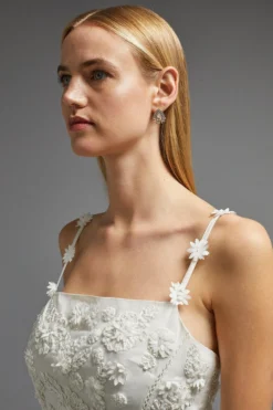 Coast Embroidered Bodice Flower Strap Jumpsuit -Coast Shop bcc02202 ivory xl 5