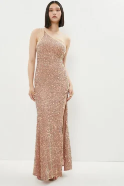 Coast All Over Embellished One Shoulder Maxi Dress