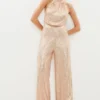 Coast Sequin Halterneck Wide Leg Jumpsuit