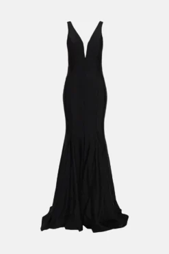 Coast Premium Plunge Fishtail Maxi Dress -Coast Shop bcc02235 black xl 3