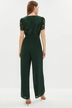 Coast Plus Size Premium Lace Bodice Wide Leg Jumpsuit -Coast Shop bcc02320 forest xl 2