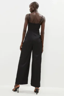 Coast ​​Cowl Detail Satin Jumpsuit With Corset -Coast Shop bcc02341 black xl 2