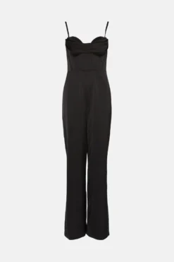 Coast ​​Cowl Detail Satin Jumpsuit With Corset -Coast Shop bcc02341 black xl 3