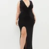 Coast Plus Size Plunge Slinky Jersey Maxi Dress