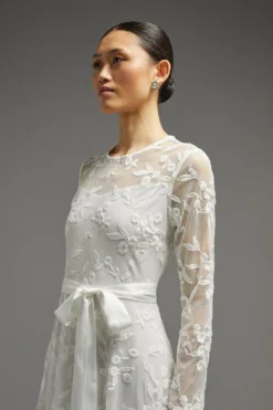 Coast All Over Embroidered Long Sleeve Maxi Dress -Coast Shop bcc02522 ivory xl 5