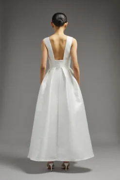 Coast Structured Deep V Full Maxi Dress​ -Coast Shop bcc02524 ivory xl 2