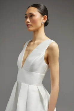 Coast Structured Deep V Full Maxi Dress​ -Coast Shop bcc02524 ivory xl 5