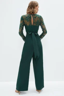 Coast Petite Embroidered Wide Leg Jumpsuit -Coast Shop bcc02562 forest xl 2