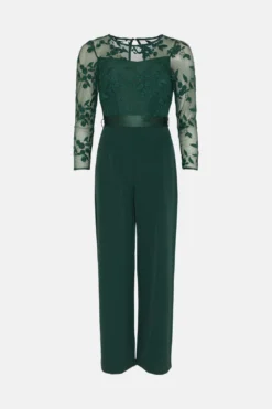 Coast Petite Embroidered Wide Leg Jumpsuit -Coast Shop bcc02562 forest xl 3