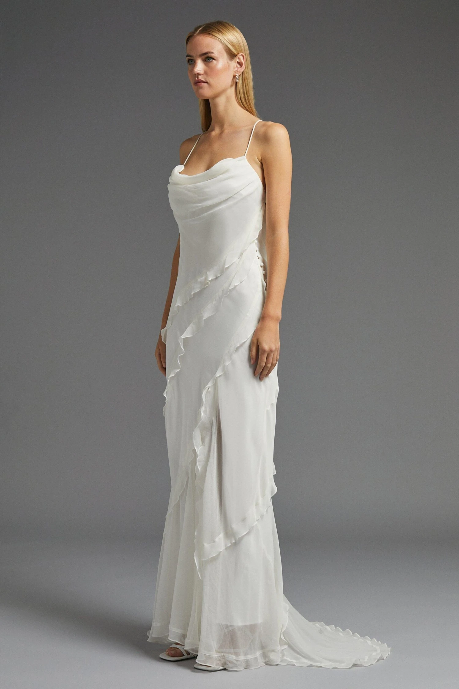 Coast Ruffle Detail Tiered Hem Maxi Dress 2 Coast Ruffle Detail Tiered Hem Maxi Dress - Image 2