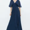 Coast Chiffon Angel Sleeve Satin Maxi Dress
