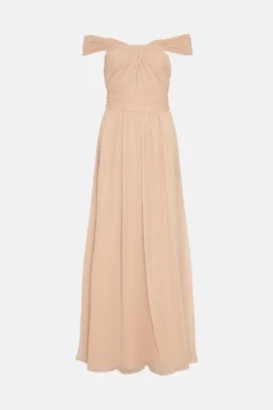 Coast Twist Bardot Crinkle Chiffon Maxi Dress -Coast Shop bcc02607 blush xl 3