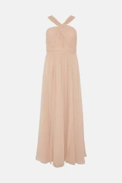 Coast Cross Back Crinkle Chiffon Maxi Dress -Coast Shop bcc02608 blush xl 3