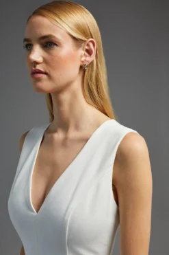 Coast Sleeveless Deep V Maxi Dress With Train -Coast Shop bcc02624 ivory xl 5