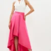 Coast Hi Lo Structured Twill Midi Skirt