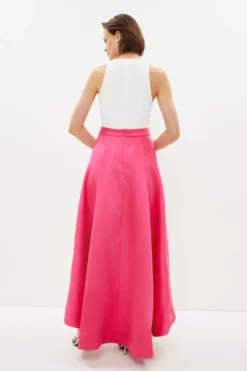 Coast Hi Lo Structured Twill Midi Skirt -Coast Shop bcc02644 raspberry xl 2