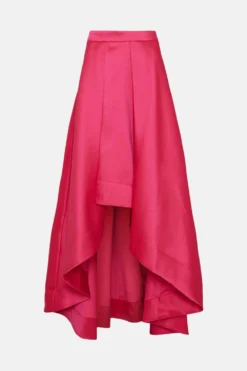 Coast Hi Lo Structured Twill Midi Skirt -Coast Shop bcc02644 raspberry xl 3
