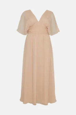 Coast Plus Size Angel Sleeve Chiffon Maxi Dress -Coast Shop bcc02672 blush xl 3