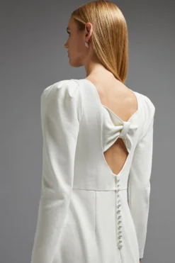 Coast Bow Back Detail Maxi Dress With Train -Coast Shop bcc02674 ivory xl 5