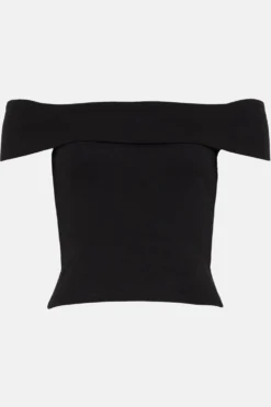 Coast Fold Over Bardot Ponte Top -Coast Shop bcc02737 black xl 3