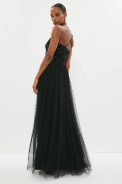Coast Embellished Bodice Cami Tulle Maxi Dress -Coast Shop bcc02746 black xl 2