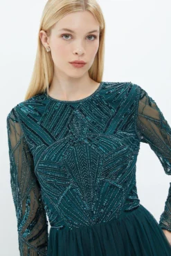 Coast Embellished Bodice Long Sleeve Maxi Dress -Coast Shop bcc02749 forest xl 1