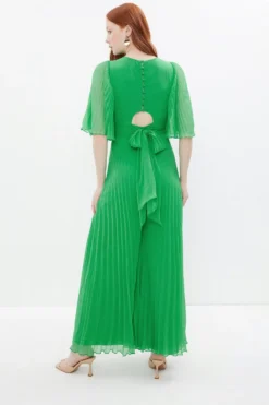 Coast Angel Sleeve Pleated Jumpsuit -Coast Shop bcc02772 bright20green xl 2