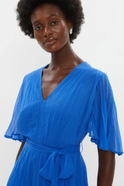 Coast Pleated Wrap Maxi Dress