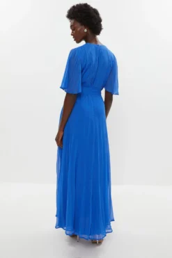 Coast Pleated Wrap Maxi Dress -Coast Shop bcc02774 cobalt xl 2
