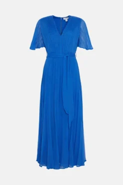 Coast Pleated Wrap Maxi Dress -Coast Shop bcc02774 cobalt xl 3