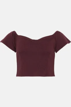 Coast Bardot Detail Ponte Top -Coast Shop bcc02782 berry xl 3