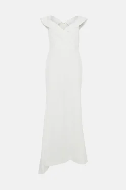 Coast Bardot Cross Front Puddle Hem Maxi Dress -Coast Shop bcc02892 ivory xl 3