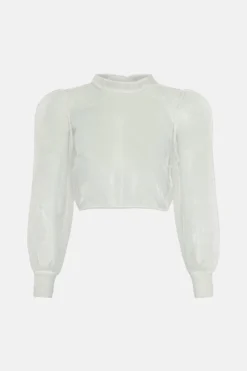 Coast Organza Bow Back High Neck Top -Coast Shop bcc02926 ivory xl 3