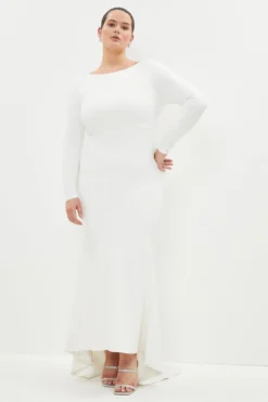 Coast Plus Size V Back Long Sleeve Maxi Dress