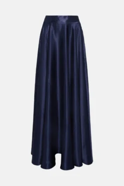 Coast Satin Maxi Skirt -Coast Shop bcc02946 navy xl 3