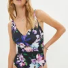 Coast Printed Belted Plunge Twist Swimsuit