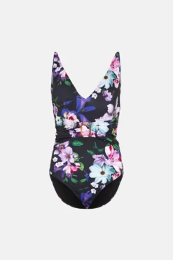 Coast Printed Belted Plunge Twist Swimsuit -Coast Shop bcc02964 black xl 3