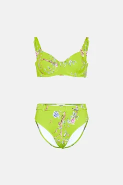 Coast Printed High Waist Belted Bikini -Coast Shop bcc02979 chartreuse xl 3