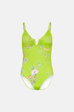 Coast Printed Gold V Detail Swimsuit -Coast Shop bcc02980 chartreuse xl 3