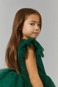 Coast Girls Sequin Top Full Skirt Dress -Coast Shop bcc03029 forest xl 1