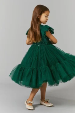 Coast Girls Sequin Top Full Skirt Dress -Coast Shop bcc03029 forest xl 2