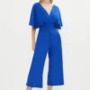Coast V Neck Crepe Cape Jumpsuit