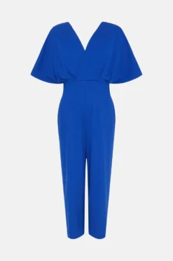 Coast V Neck Crepe Cape Jumpsuit -Coast Shop bcc03087 cobalt xl 3