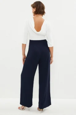 Coast Cowl Back Wide Leg Jumpsuit 6 Coast Cowl Back Wide Leg Jumpsuit -Coast Shop bcc03093 navy xl 2