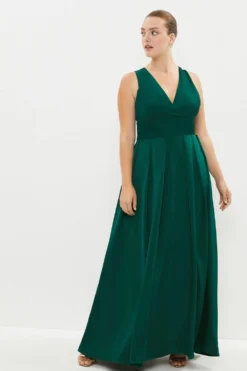 Coast Plus Size Full Skirted Satin Maxi Dress 7 Coast Plus Size Full Skirted Satin Maxi Dress -Coast Shop bcc03124 forest xl 1