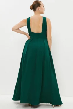 Coast Plus Size Full Skirted Satin Maxi Dress 8 Coast Plus Size Full Skirted Satin Maxi Dress -Coast Shop bcc03124 forest xl 2