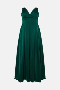 Coast Plus Size Full Skirted Satin Maxi Dress 9 Coast Plus Size Full Skirted Satin Maxi Dress -Coast Shop bcc03124 forest xl 3